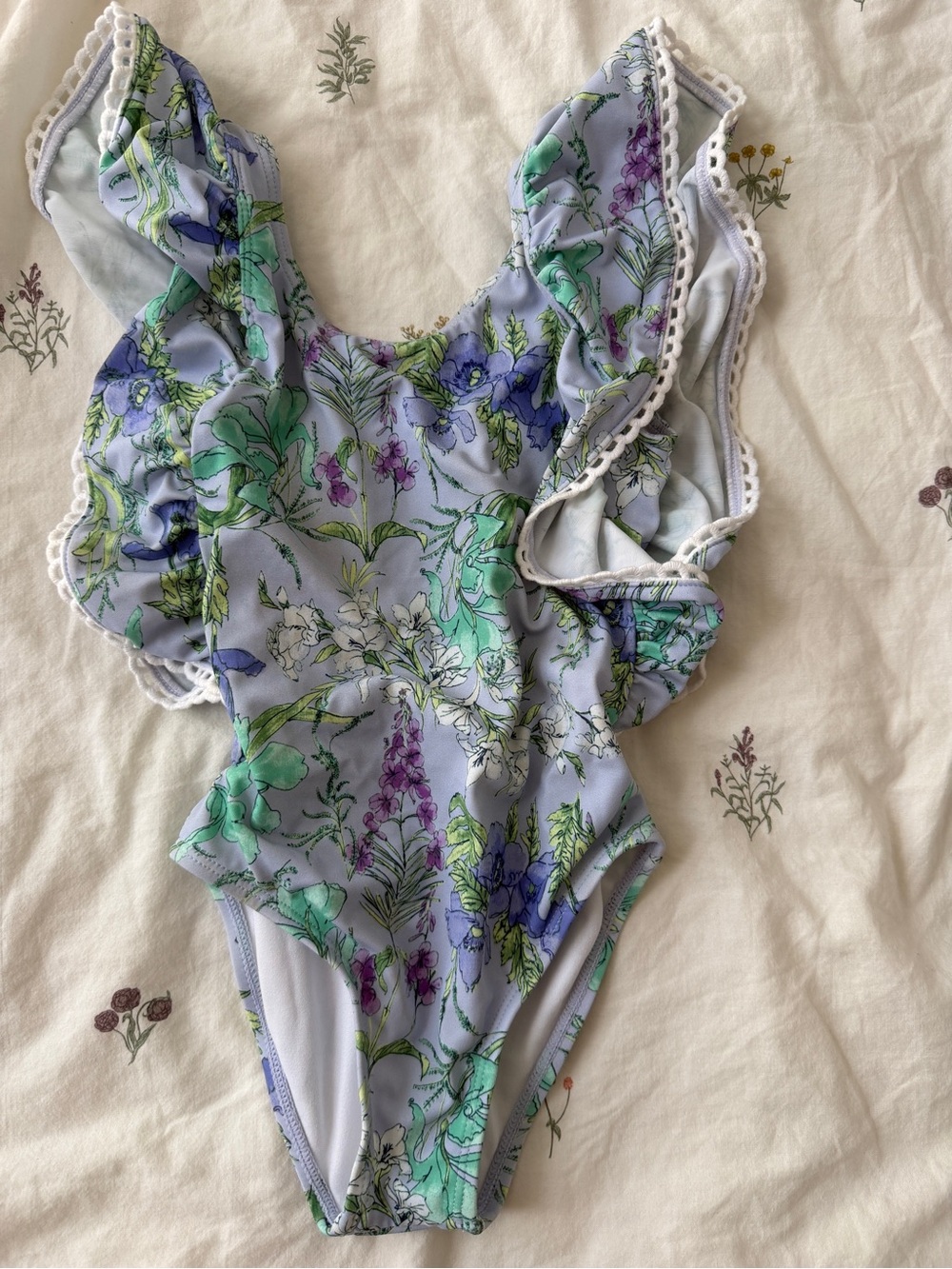 Janie and Jack Lavender Floral Ruffle One-Piece